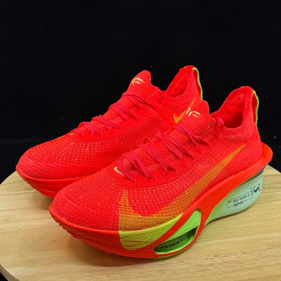 Men's 10.5 Nike Air Zoom Alphafly NEXT% 3 'Bright Crimson Lime Blast' FD8311-600 - Picture 2 of 10